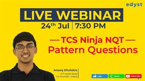 Tcs Ninja Nqt How To Solve Pattern Questions Edyst Youtube