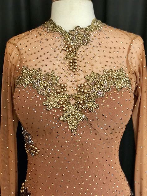 Tan Nude Fringe Latin Rhythm Ballroom Competition Cos Gem