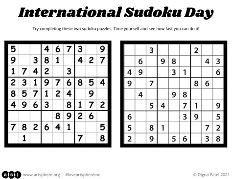 International Sudoku Day | Art Sphere Inc.