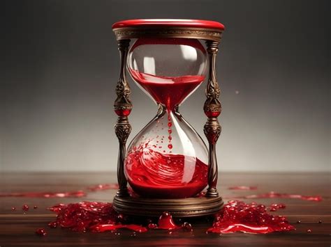 Premium Ai Image Hourglass Marking Time With Drops Of Red Liquid