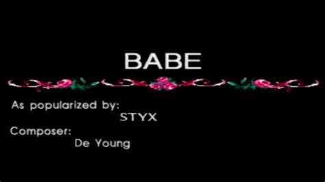 Karaoke Babe By Styx Youtube