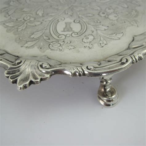 George Ii Sterling Silver Shaped Circular Salver