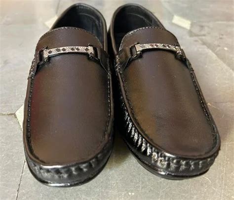 Formal Wear Plain Dark Brown Men Leather Loafer Shoes At Rs 395 Pair In