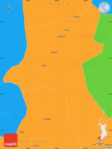 Political Simple Map Of Nueva Vizcaya