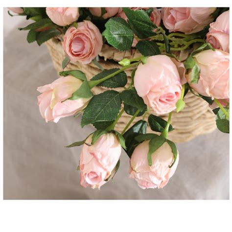 Olkpmnmk Artificial Vintage Roses Silk Rose Flowers With Long Stem For