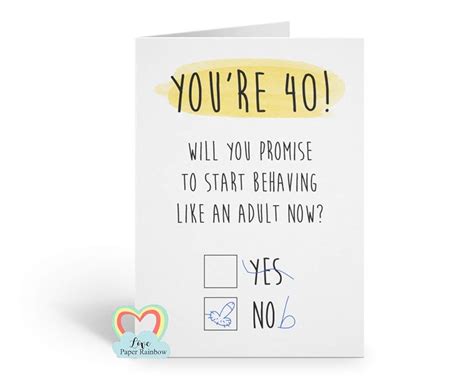 40th Birthday Card Funny 40th Birthday Card Rude 40th Birthday Card Naughty 40th Birthday