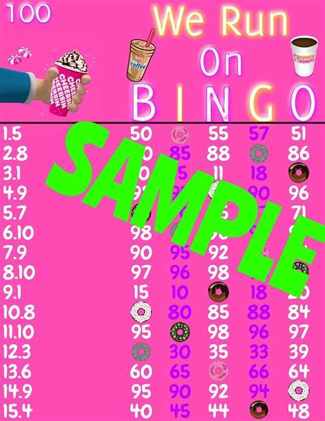 4 Pack Bundle 100 Wta Bingo Boards Bingo Lines 1 15 Etsy