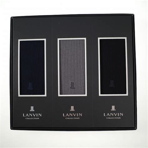 【未使用】新品1円～★lanvin Collection ランバン コレクション メンズ 日本製 3足セット ビジネス靴下 25 26cm 箱