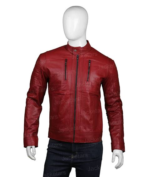 Mens Biker Red Leather Jacket | Mens Red Leather Jacket