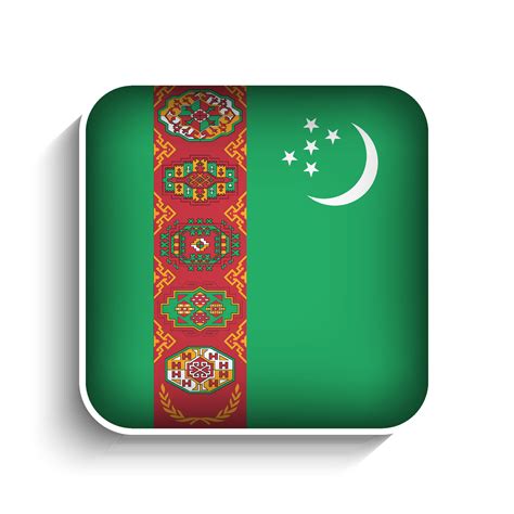 Vector Square Turkmenistan Flag Icon 34826785 Vector Art at Vecteezy