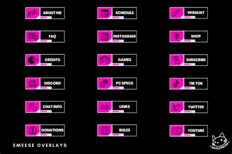 Twitch Panels Pink Twitch Panels Graphic by EmeeseOverlays · Creative ...