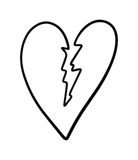 Premium Vector Broken Heart Symbol Of Unrequited Love Cartoon Linear Coloring