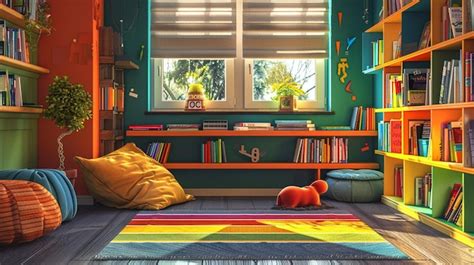 Colorful Classroom Reading Corner Decor Ideas | Premium AI-generated image