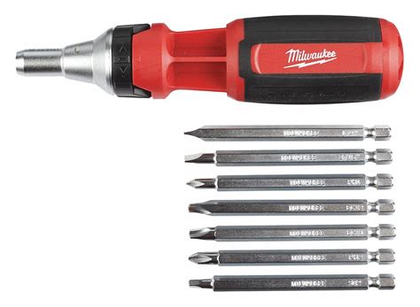 MILWAUKEE Multi-Bit Screwdriver, NumBits 9 - 494M81|48-22-2331 - Grainger