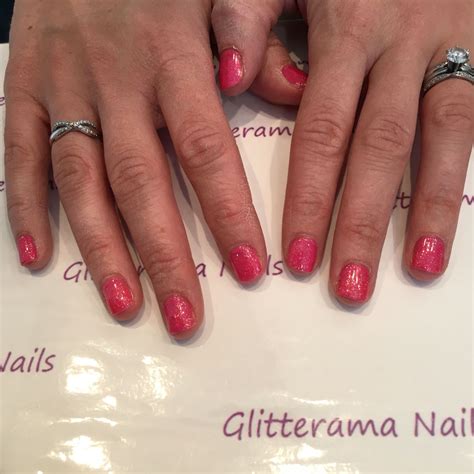 CND Shellac Sparks Fly Layered Over Hot Pop Pink Nail Designs Nails Cnd Shellac
