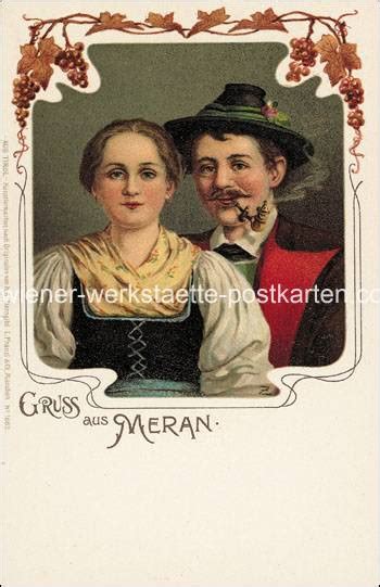 Litho Meran um 1899 Wiener Werkstätte Postkarten