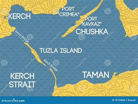 Bridge To Crimea. Schematic Map of Kerch Bridge Stock Vector ...