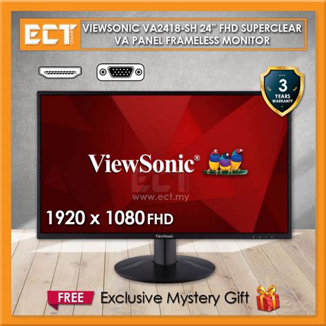 ViewSonic VA2418 SH 24 FHD SuperClear VA Panel Frameless Monitor HDMI