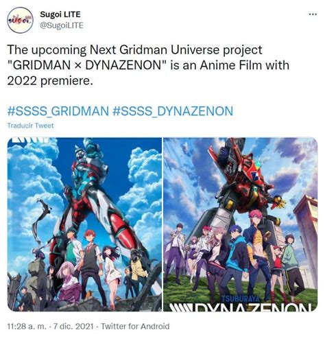 El próximo anime de SSSS Gridman Dynazenon será una película