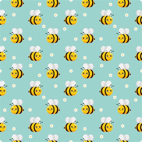 Premium Vector Cute Honey Bee Seamless Pattern