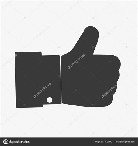 Hand Thumb Up Icon Flat Illustration Isolated On White Background