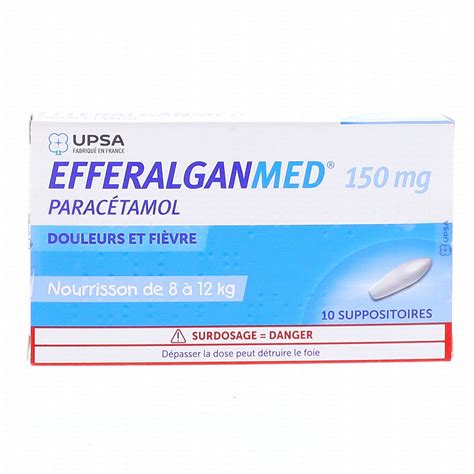 Efferalganmed Suppositoires 150 Mg Boîte De 10 Suppositoires