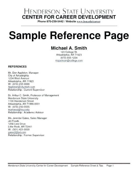 Example Of Resume References Hamlersd7 Reference Page For Resume