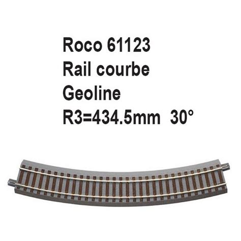 Rail courbe geoline R3 434 5mm 30 degrés HO 1 87 Roco 61123 modelisme