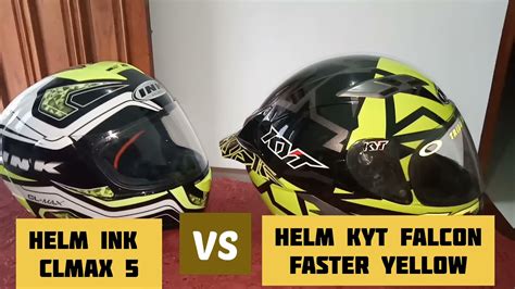 Helm Fullface Ink Clmax Vs Kyt Falcon Faster Yellow Youtube