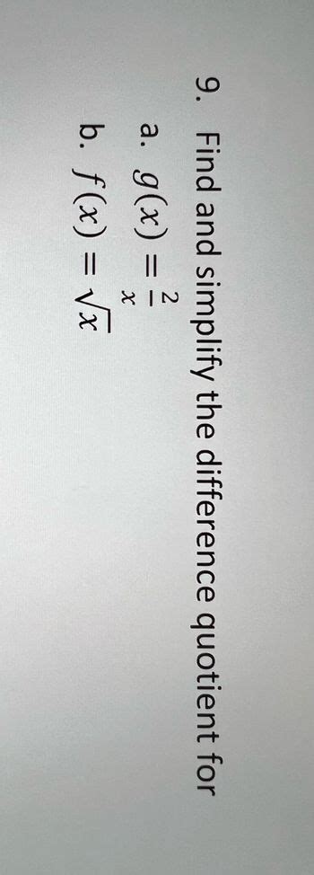 Answered 9 Find And Simplify The Difference… Bartleby