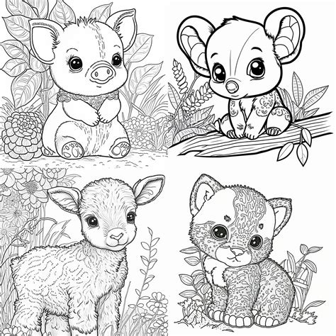 130 Baby Animal Coloring Pages Printable Coloring Book - Etsy