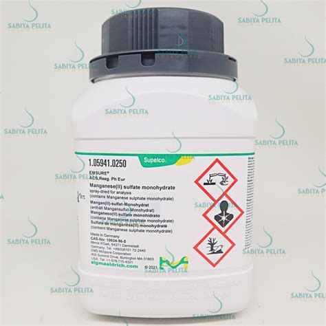 Manganese II Sulfate Monohydrate For Analysis EMSURE Merck Cat 1