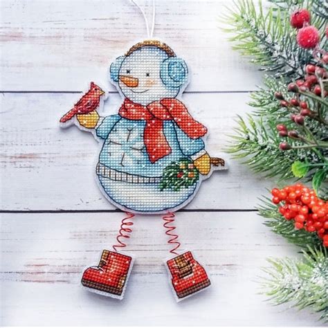 Snowman Cross Stitch Pattern Pdf Instant Download Christmas Etsy