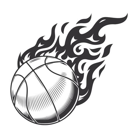 Hot basketball fire logo silhouette. basketball club graphic design ...