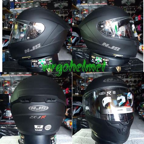 Jual HELM NJS ZX 1R SOLID BLACK DOFF PAKET GANTENG ONGKIR TERMURAH