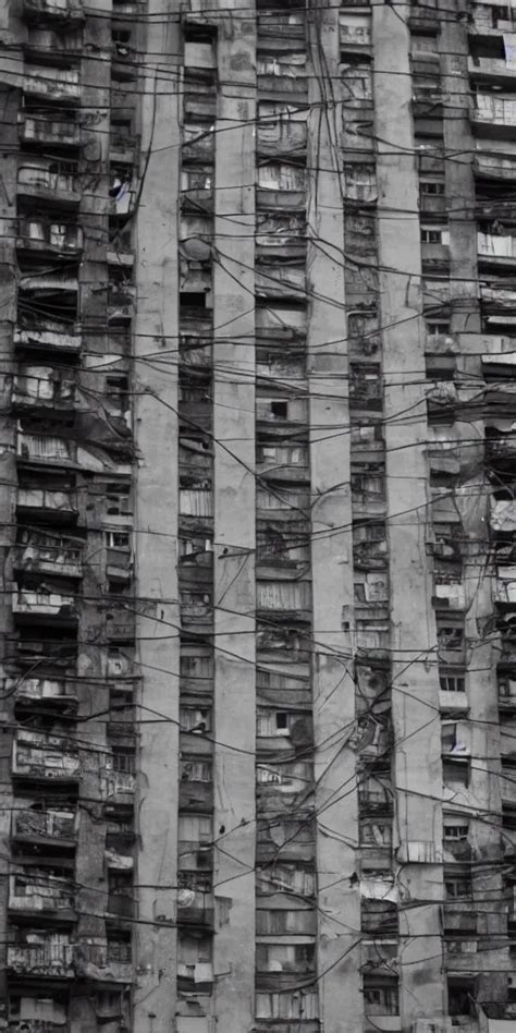 Photo Of Soviet Apartment Building Slums Tangled Stable Diffusion