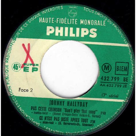 Pas Cette Chanson De Johnny Hallyday Ep Chez Sasham Ref