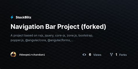 Navigation Bar Project Forked StackBlitz