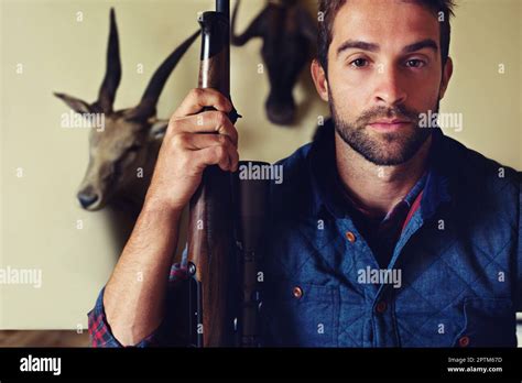 hunter standing  res stock photography  images alamy