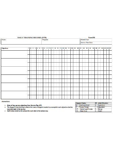 Training Record - 17+ Examples, Format, Pdf