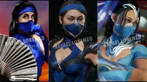 Mortal Kombat Kitana Evolution Skins Costumes Mk2 Mk1 Mortal Kombat 1 Youtube