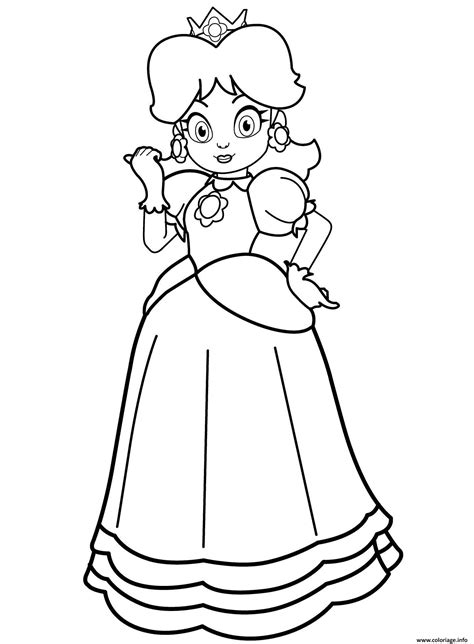 Coloriage Princesse Peach Du Royaume Champignon Jecolorie