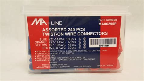 Ma Line Ma06295p 240 Pc Assorted Wire Connectors Climatedoctors