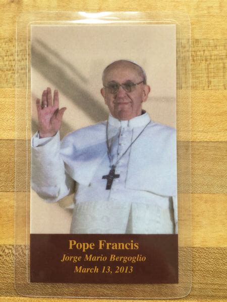 Pope Francis Laminate Holy Card Little Flower Ts Online