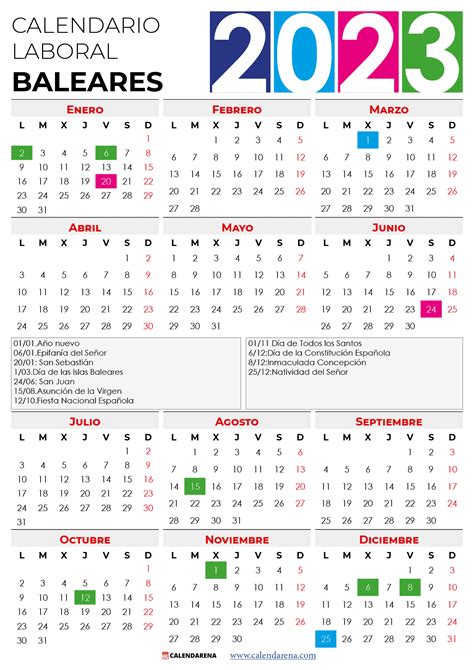 Calendario Laboral Baleares Con Festivos