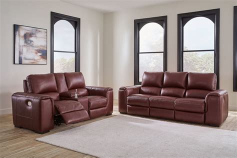 Ashley Furniture Alessandro Garnet 2 Pc Power Reclining Sofa Loveseat Ez Furniture