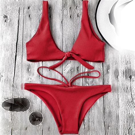 Sexy Bow Knot Bikinis Swimsuit Two Pieces Bikini Set Swimwear