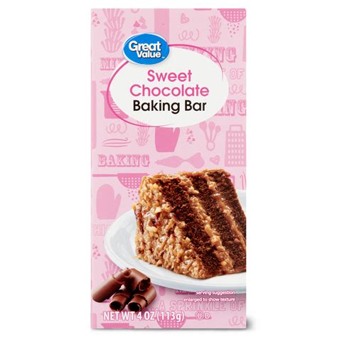 Great Value Sweet Chocolate Baking Bar 4 Oz Deal BrickSeek