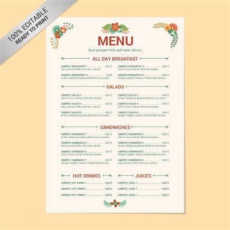 15 Free Restaurant Menu Templates In Word Excel And Pdf