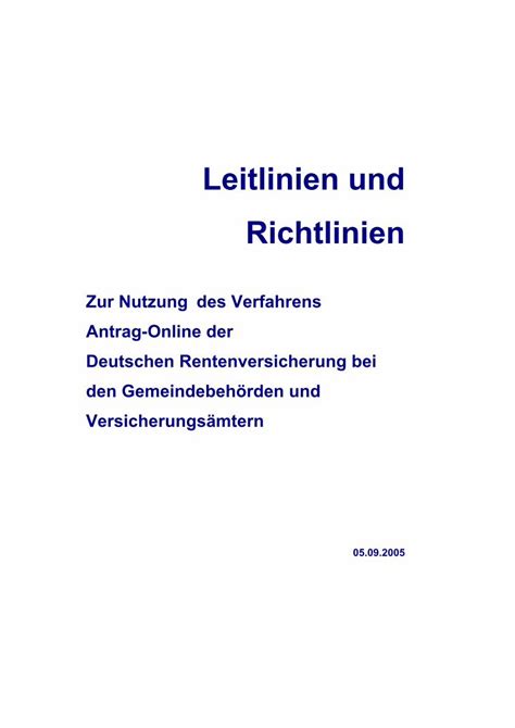 Pdf Leitlinien Und Richtlinien Deutsche Rentenversicherung Um